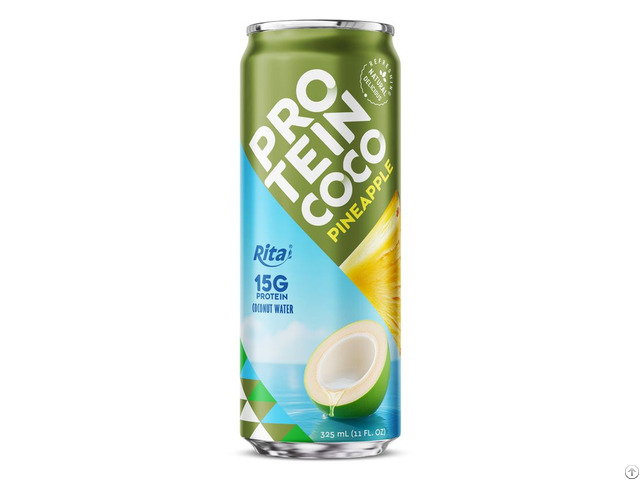 Rita Pineapple Flavored Coconut Water 325ml Can With 15g Protein