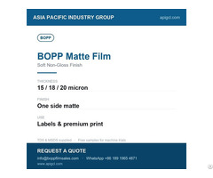 Bopp Film 8 Micron White Heat Sealable For Flexible Packaging