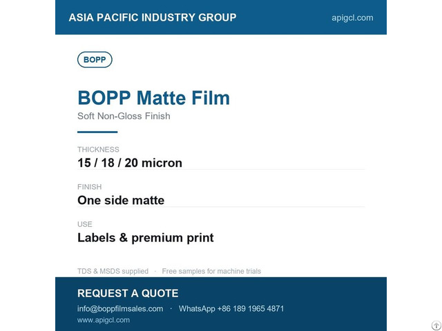 Bopp Film 8 Micron White Heat Sealable For Pouch Making