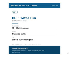 Bopp Film 8 Micron White Metallized For Food Sachets