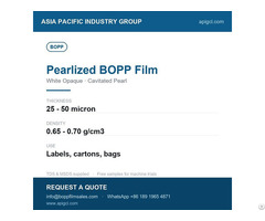 Bopp Film 8 Micron White Metallized For Tape Converting