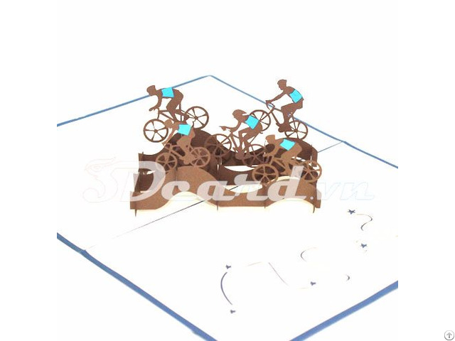 Cyclist Team 3d Pop Up Greeting Card