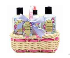 Spa In A Basket Bath Gift Sets For Men Includes Shower Gel Bubble Body Scrub Eva Puff