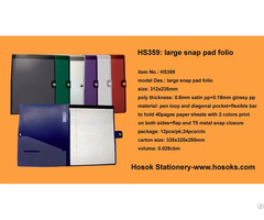 Hs359 Large Snap Pad Folio