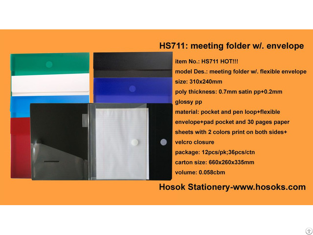 Hs711 Meeting Folder W Flexible Envelope