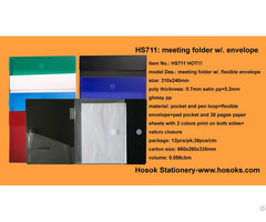 Hs711 Meeting Folder W Flexible Envelope