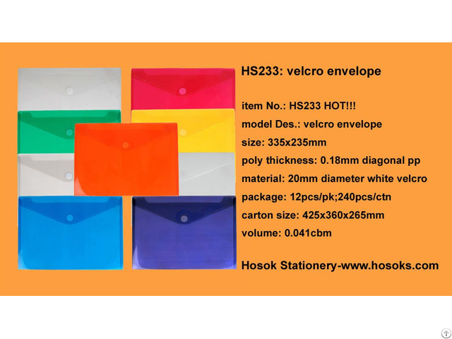 Hs233 Velcro Envelope