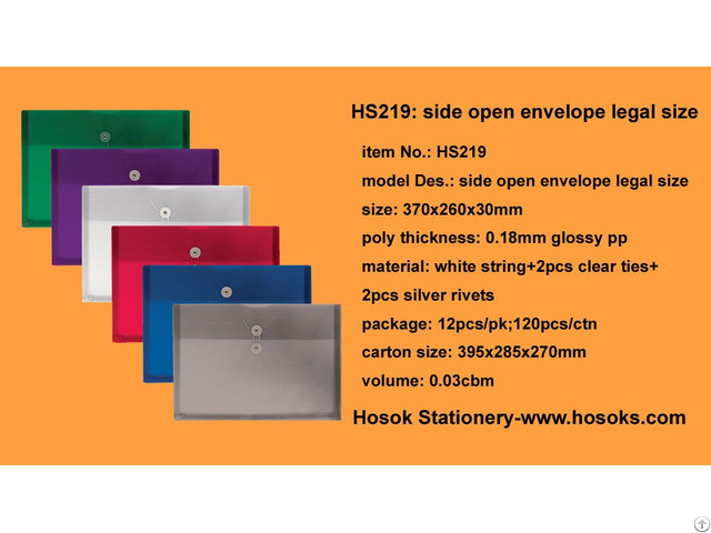 Hs219 Side Open Envelope Legal Size