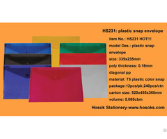 Hs231 Plastic Snap Envelope