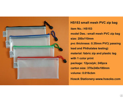 Hs153 Small Mesh Pvc Zip Bag