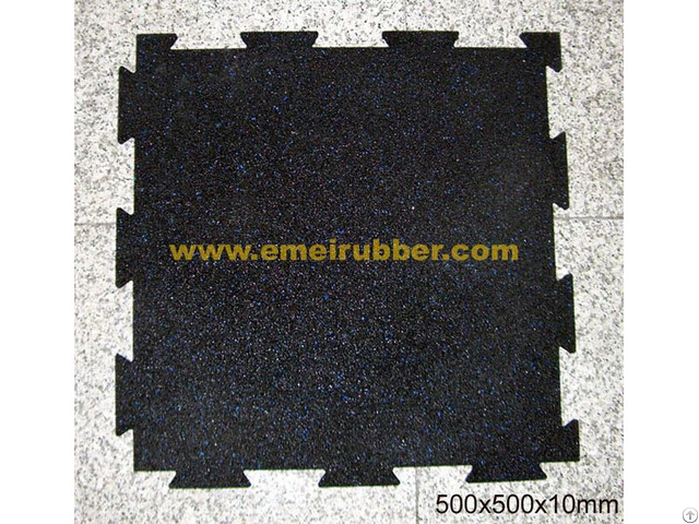 Interlocking Black Rubber Tile For Gym