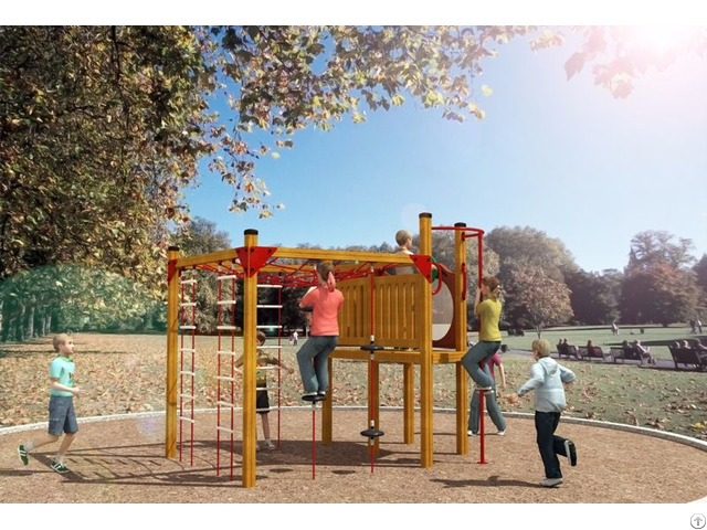 Hot Selling Outdoor Playground Equipment Wooden Series Wd Tm136