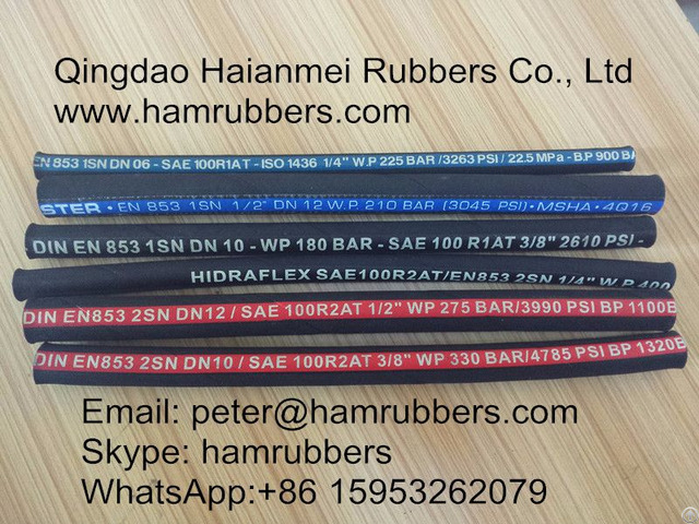 Sae 100r2a Din En853 2st Wire Braided Hydraulic Hose