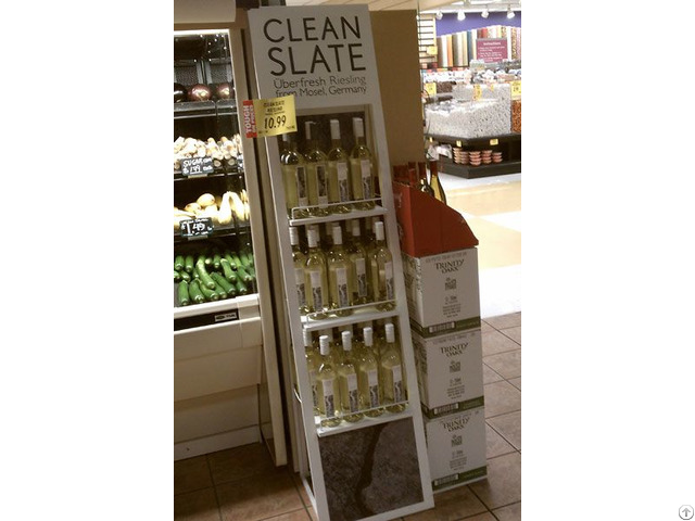 Supermarket Brand Printed Wooden Wine Display