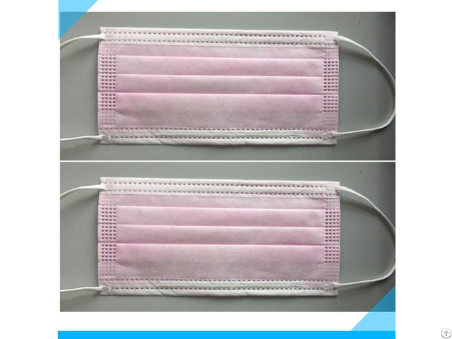 Custom Logo Printed Disposable 3ply Pink Non Woven Face Mask For Female