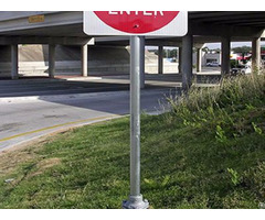 Round Pipe Sign Post