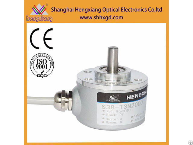 Hengxiang S38 Series Optical Encoder With Diameter 38mm Solid Shaft 6mm Revolution Up To 16384ppr