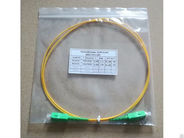 Ftth Solution Pacth Cord 2xsc Apc G652d 2 0mmx1m Fiber Optical Patchcord Manufacturer