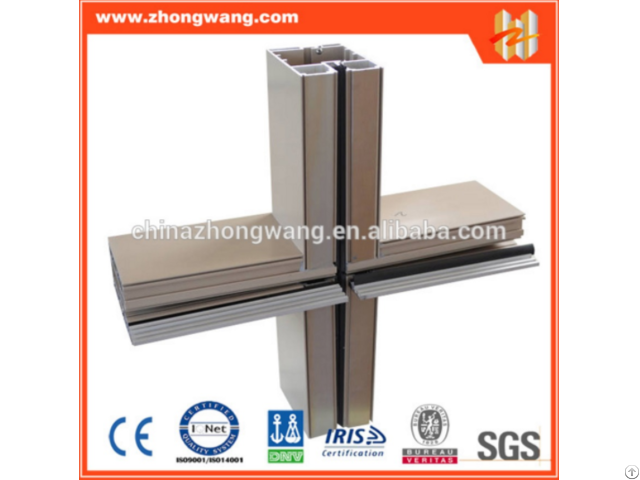 Customized Aluminium Alloy Extrusion Frame Profiles For Curtain Wall