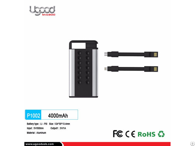 Built In Cable 4000 Mah Power Bank