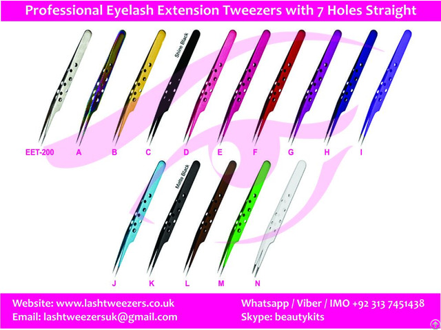 Professional Eyelash Extension Tweezers With 7 Holes