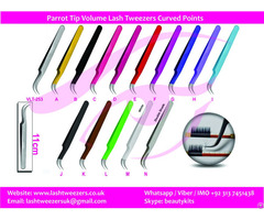 Parrot Tip Volume Lash Tweezers Curved Points