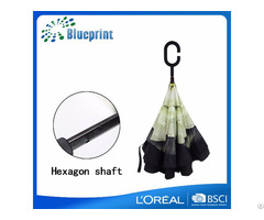 Newest Fashionable C Handle Upside Down Inverted Umbrella