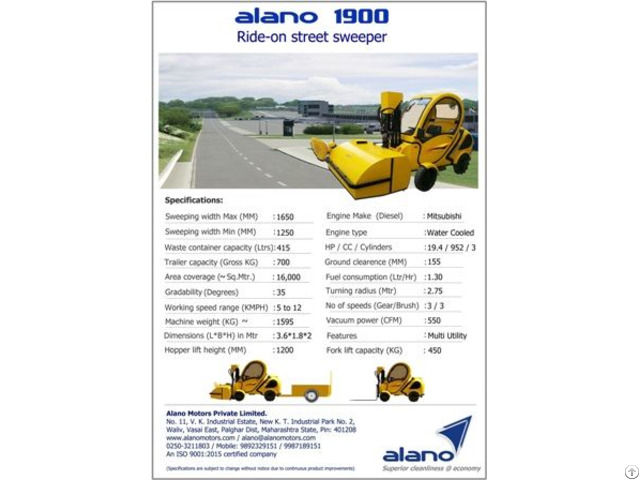 Alano1900 Ride On Street Sweeper