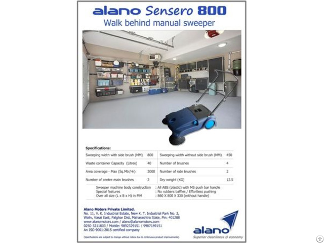 Alano Sensero 800 Manual Sweeper