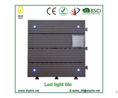 Outdoor Solar Light Wpc Interlocking Decking Tile