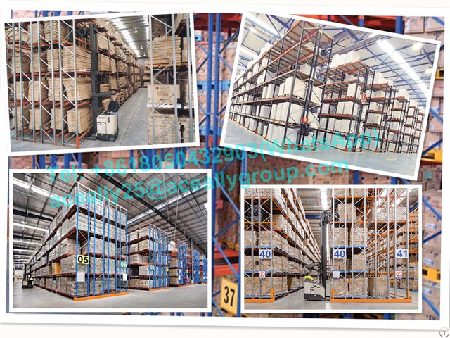 Blue And Safety Orange Double Deep Pallet Racking Heavy Duty Steel Industrial Racks