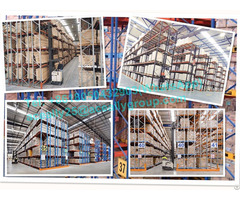 Blue And Safety Orange Double Deep Pallet Racking Heavy Duty Steel Industrial Racks