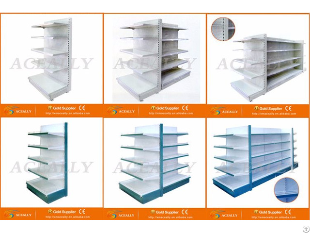 Double Single Sided Fixed Rotary Gondola Ends Supermarket Shelving