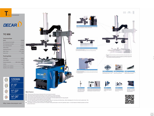 Tc950 Tire Changer With Ce And Iso Approval