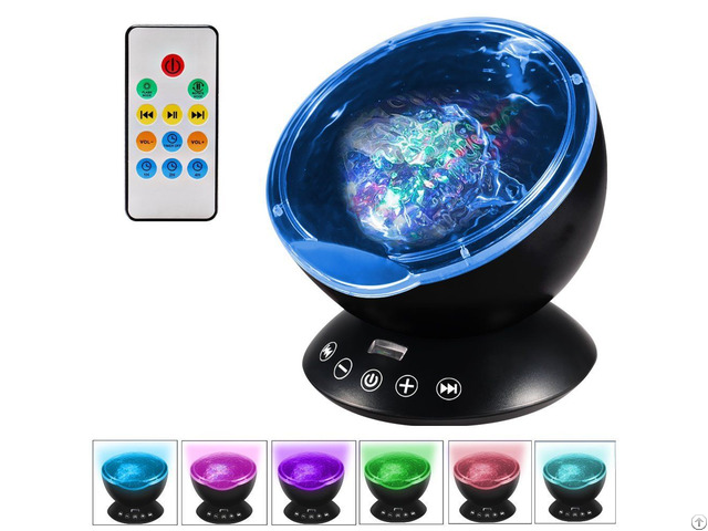 Remote Control Ocean Wave Projector Night Light With 12 Led