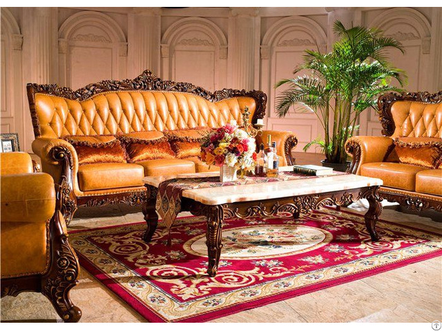 Yellow European Style Sofa Set Furniture