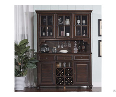 American Village Solid Wood Glass Wine Cabinet Design