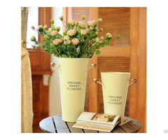 Galvanized And Rusty Tin French Flower Bucket