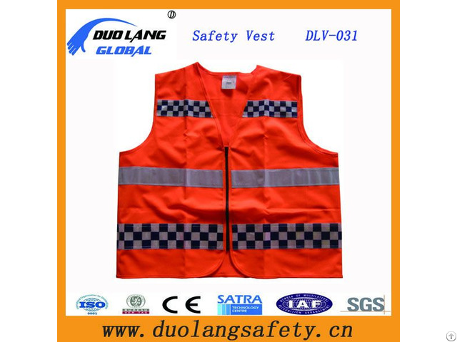 Visible 100 Percent Polyester Reflective Traffic Mesh Fabric Warning Safety Vest