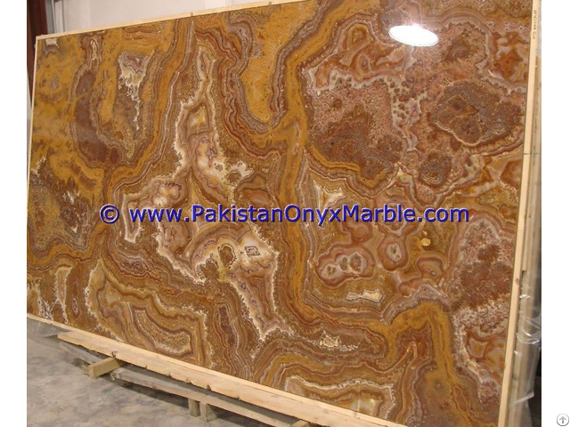 Pakistan Supplier Multi Brown Golden Onyx Slabs