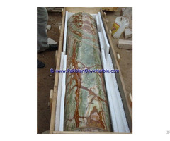 Multi Green Onyx Columns Handcraved Pillars Carved Top