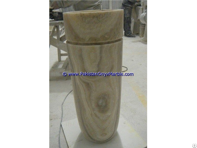 Afghan Green Jade Onyx Columns Handcraved Pillars Carved Top