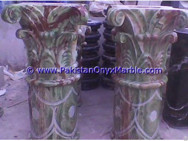 Onyx Columns Tops Designs Handcraved Pillars Carved Top