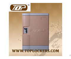 Four Tier Eco Friendly Plastic Lockers Coffee Color