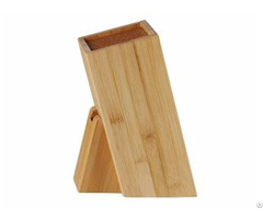 High Quality Free Insert Bamboo Mdf Wooden Square Knife Block