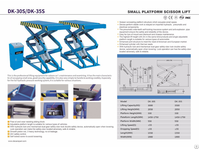 Inground Electric Scissor Car Lift With Ce Approval