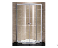 White Aluminum Profile With 5mm Glass Sliding Shower Enclosure