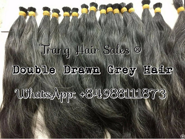 Double Drawn Gray Hair Best Wholesale Price Easily Bleach