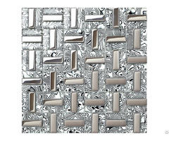 Plated Silver Glass Tile Kitchen Wall Backsplash Strip Mosaic Decor Mirror