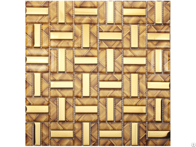 Crystal Glass Tiles Plated Tile Kitchen Wall Backsplash Strip Pattern